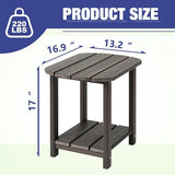 LZRS Outdoor Side Table - 2-Tier Adirondack HDPE Patio End Table for Pool, Porch, Balcony & Backyard - Photo 3