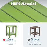 Outdoor Side Table 2 -Tier Adirondack Table HDPE Patio Side Table Weather Resistant End Table Small Outdoor Table (Lime) - Photo 4