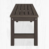 48" HDPE Outdoor Bench, All-Weather & Fade-Resistant 2-Person Garden Bench, Low Maintenance Patio Bench for Garden - Photo 3