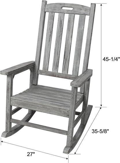 Oversized Porch Rocker Chair with Wide Seat and Tall Backrest for Ultimate Relaxation and Comfort Indoors or Outdoors