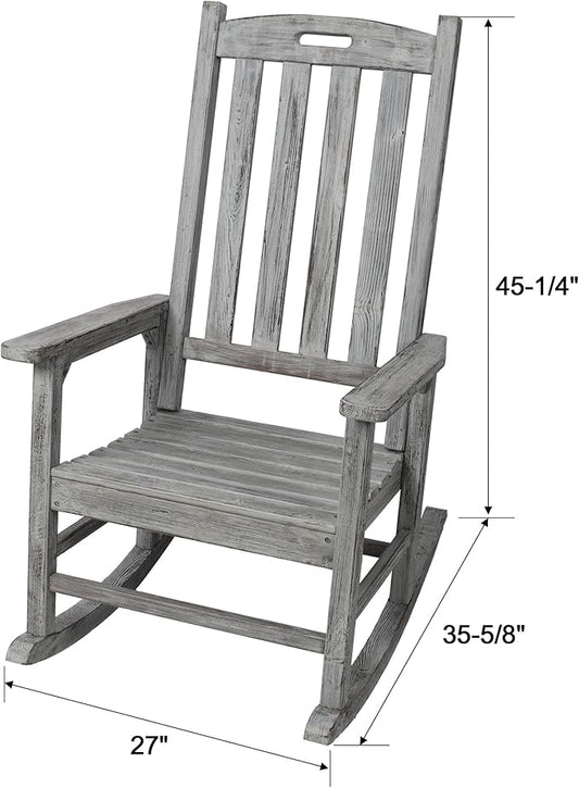 Oversized Porch Rocker Chair with Wide Seat and Tall Backrest for Ultimate Relaxation and Comfort Indoors or Outdoors
