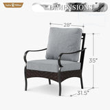 Sophia & William Extra Large Outdoor Patio Sofa Chairs Set 2 PCS Heavy-Duty Porch Furniture with High Back & Deep - Photo 7