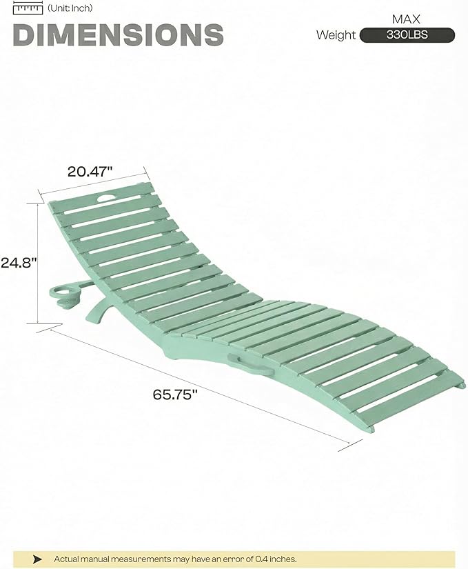 Pre-Assembled Folding in-Pool Lounge Chair, HDPE Outdoor Chaise Lounge with Cup Holder, Pool Lounge Chair for Poolside - Photo 2