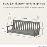 POLYWOOD GNS60GY Vineyard 60" Swing, Slate Grey - Photo 3