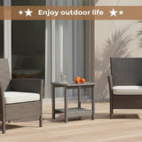 Square Outdoor Side Table Adirondack Side Table, Water-resistant & 2-Tier Small End Table for Patio - Photo 9