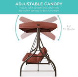 Best Choice Products 3-Seat Outdoor Large Converting Canopy Swing Glider, Patio Hammock Lounge Chair for Porch - Photo 5