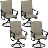 Patio Swivel Chairs Set of 4, Outdoor Dining Chairs with High Back - Photo 1