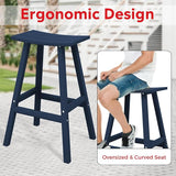 Costaelm All-Weather Bar Stools Set of 3, 29" Height Outdoor Bar Stools, Adirondack Poly Patio Bar Stool for Patio, Deck - Photo 3