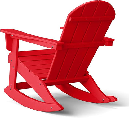 WestinTrends Malibu Outdoor/Patio Poly Adirondack Rocking Chair, Red