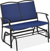 Best Choice Products 2-Person Outdoor Patio Swing Glider Steel Bench Loveseat Rocker for Deck, Porch w/Textilene Fabric - Photo 1