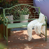 43" Outdoor Metal Garden Bench，Patio Bench，Porch Bench Chair, Outdoor Bench 2-Person, Iron Steel Frame Patio Bench - Photo 2