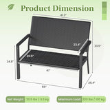 AECOJOY Outdoor Garden Bench, Weatherproof Wicker Outside Benches Clearance - Photo 3