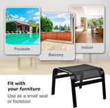 Patio Footstools Outdoor Foot Rest Aluminum Patio Ottomans Portable Seat Wicker Furniture Stackable Ottoman 2 Pieces - Photo 6