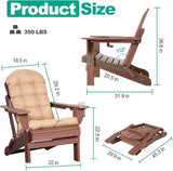 Adirondack Chairs Set of 2 with Cushions & Cup Holders, HDPE Weather Resistant Folding Adirondack Chair for Adults - Photo 3