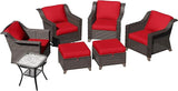 7 Pieces Patio Conversation Furniture Set - 2 Armchairs, 2 Ottomans, 2 Swivel Chairs, 1 Side Table - Photo 7