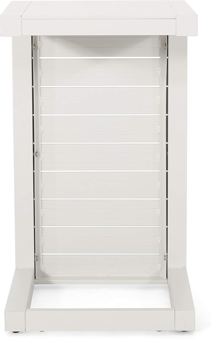 Christopher Knight Home Jesse Coral Outdoor Modern Aluminum C-Shaped End Table, White