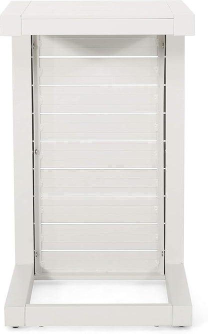 Christopher Knight Home Jesse Coral Outdoor Modern Aluminum C-Shaped End Table, White