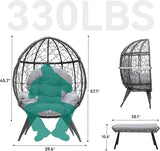 YITAHOME Egg Chair with Ottoman Outdoor Egg Lounge Chair with Cushion Wicker Chair PE Rattan Chair Footrest Included - Photo 2