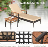 Tangkula Lounge Chair Outdoor with Side Table - Photo 9