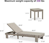 PURPLE LEAF Patio Lounge Chair Modern Outdoor PU Leather Style Chaise Lounge 1 Piece with Side Table Adjustable - Photo 2