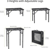 Anbte Folding Grill Table, Aluminum Camping Table Adjustable Height Max 27.5" Picnic Table Outdoor Table, Lightweight - Photo 3