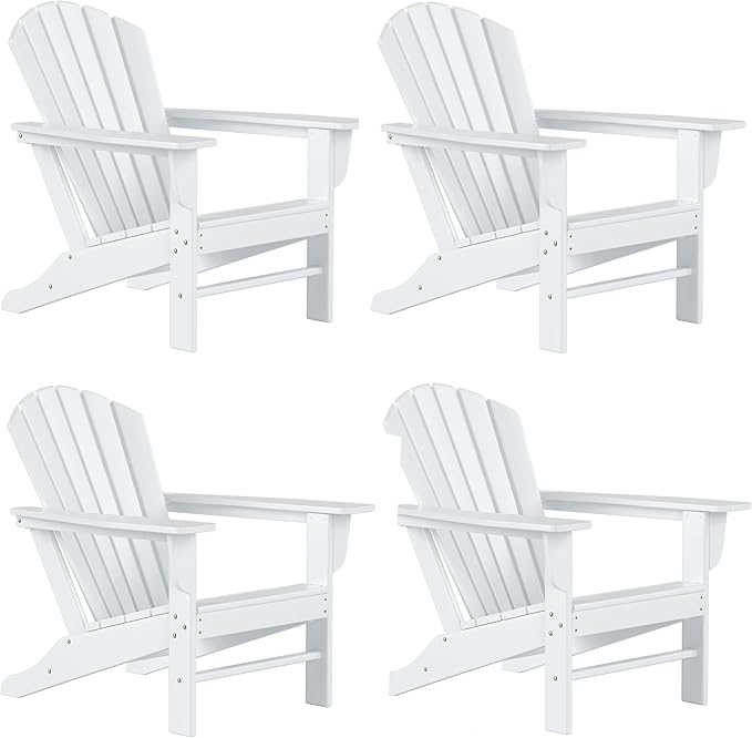 WestinTrends Dylan Outdoor Adirondack Chair (Set of 4), White