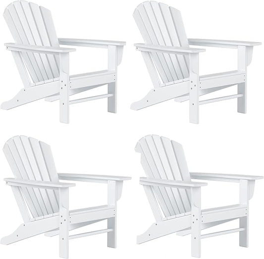 WestinTrends Dylan Outdoor Adirondack Chair (Set of 4), White