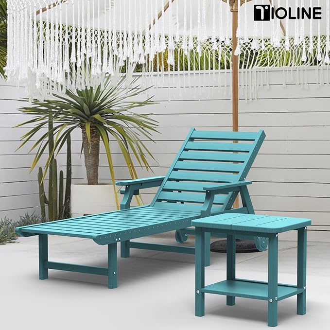 Patio Side Table, Outdoor HDPE Adirondack End Table for Patio,Outdoor Side Table for Backyard, Garden, Pool, Lawn,Aurba