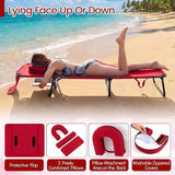 COSTWAY Tanning Chair with Face Hole, Pillows & Adjustable Backrest, Portable with Carrying Bag - Photo 6