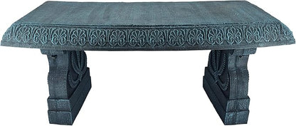Arcadia Garden Products Outdoor Fiberclay Garden Bench for Patio, Porch, Park, Lightweight and Durable Outside Furniture Decor, Brushed Teal