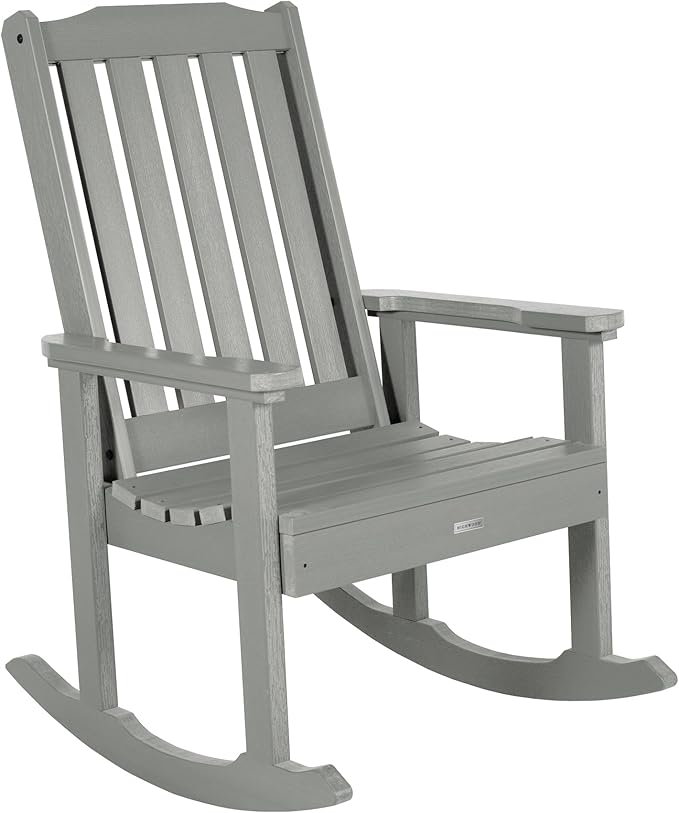 highwood AD-KITRKCH1-CGE Lehigh 2 Rocking Chairs with Adirondack Side Table, Coastal Teak