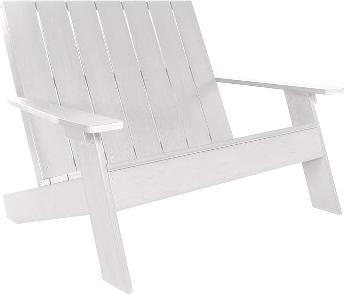 Highwood Italica Modern Outdoor Adirondack Loveseat, Adult, White