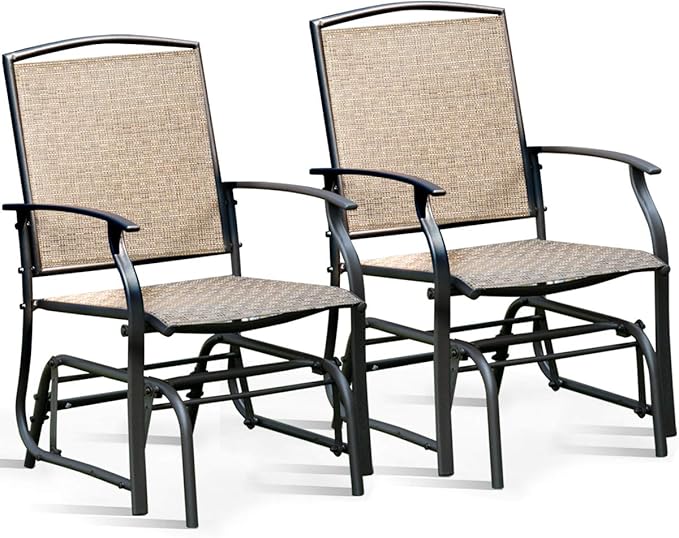 Giantex Outdoor Glider Chair W/Sturdy Metal Frame & Breathable Mesh Fabric - Photo 1