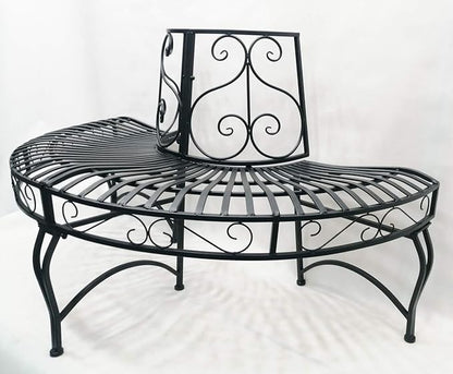 Hi-Line Gift Ltd. Black SEMI-Circle Tree-WRAP Bench