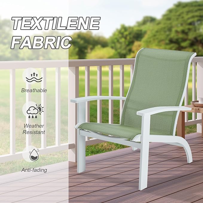 DIFY Patio Adirondack Chair,Outdoor Adirondack Chair Weather Resistant for Backyard,Pool Deck and Beach,Green