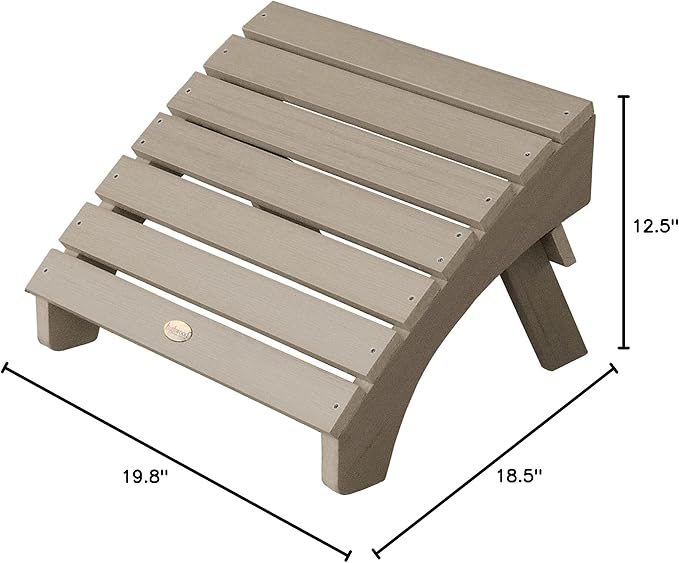 Highwood AD-OTL1-WBR Adirondack Folding Ottoman, Woodland Gray - Photo 3