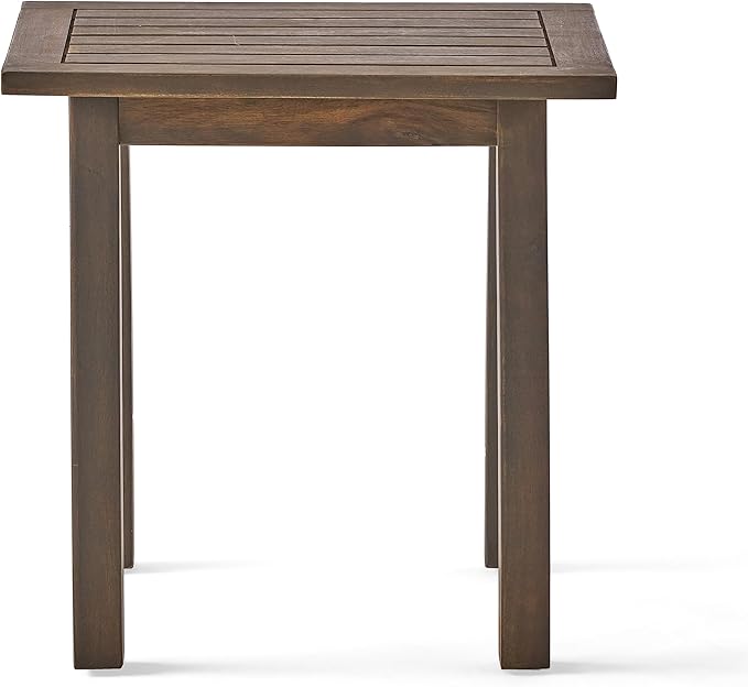 Christopher Knight Home Sadie Outdoor Acacia Wood Accent Table, Gray Finish