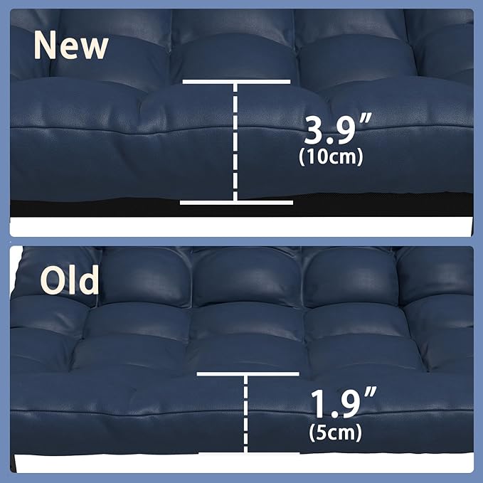 Oversized Indoor Rocking Chair, Plush Papasan Chair with Comfy Padded Cushions & Side Pocket, for Patio Garden, Porch - Photo 8