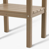 WestinTrends Malibu 36" Outdoor Adirondack HDPE 2-Tier Patio Side Table, Weathered Wood - Photo 8