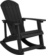 Flash Furniture Set of 4 Savannah Adirondack Rocking Chairs - Commercial Grade All-Weather Black Poly Resin Wood - Photo 9