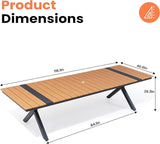 Pellebant 118" Outdoor Dining Table for 8-12, 10ft Aluminum Patio Table with Umbrella Hole - Photo 2