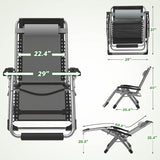 ZENPETIO 29In XL Zero Gravity Chair w/Cushion, Zero Gravity Recliner Lounge Chair for Indoor and Outdoor - Photo 3