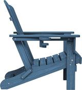 KINGYES Folding Adirondack Chair, HDPE All-Weather Patio Chairs with Cup Holder - Photo 4