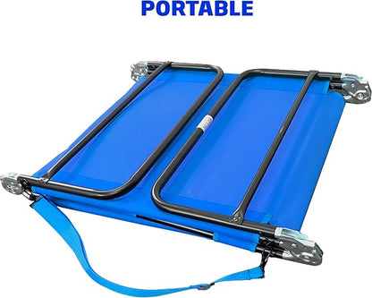 EASYGO Products Pool Chair Chaise Lounge 2 Legs Support Polyester Material Reclining Backrest Head Rest Pillow Great for Beach, Home, Backyard, Outdoor, Patio, Pool, Camping, Lawn or Deck Color TAN