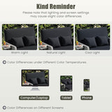LDAILY Moccha Outdoor Daybed, Wicker Loveseat Sofa Set with 4-Postion Adjustable Backrest, Storage Ottoman, Cushions - Photo 7