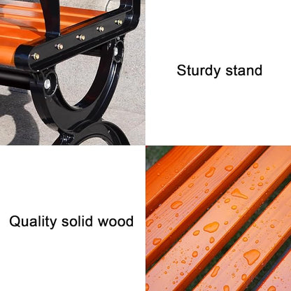 Outdoor Benches Weatherproof with Backrests and Armrests, Metal Garden Benches for Outdoors Park Yard Front Porch Path(150 * 40 * 72cm)
