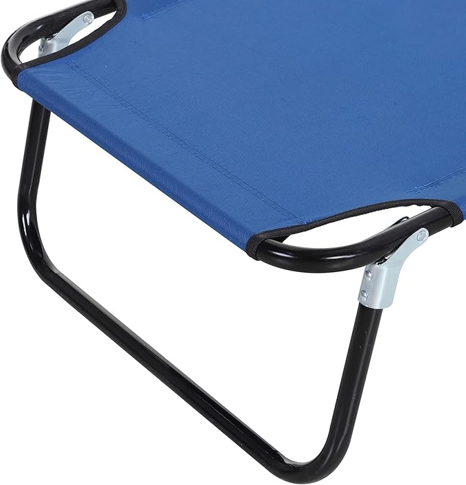 Outsunny Folding Chaise Lounge Pool Chairs, Outdoor Sun Tanning Chairs with 5-Level Reclining Back - Photo 9