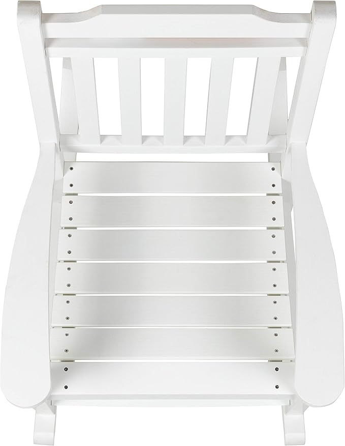 Flash Furniture Set of 2 Winston All-Weather Rocking Chair in White Faux Wood