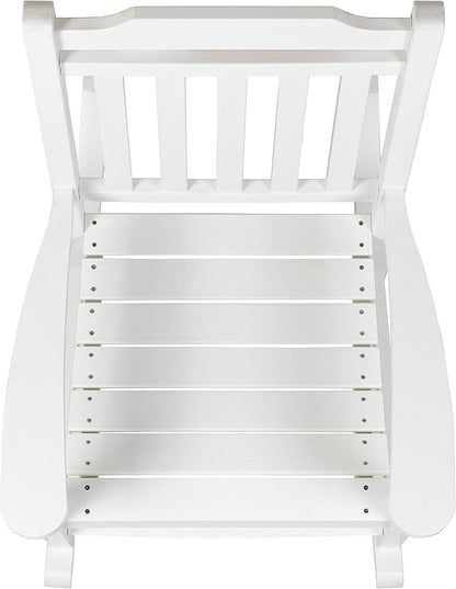 Flash Furniture Set of 2 Winston All-Weather Rocking Chair in White Faux Wood