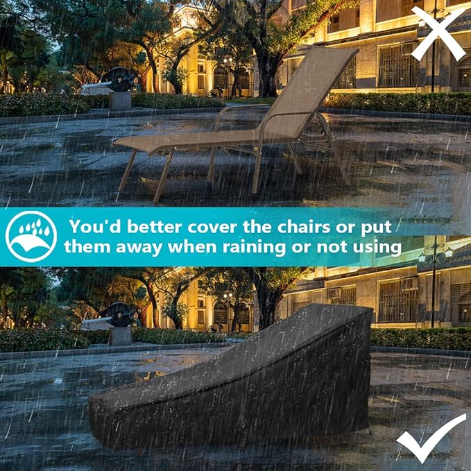 Crestlive Products Adjustable Chaise Lounge Chair, Five-Position and Full Flat Outdoor Recliner for Patio, Deck, Beach - Photo 8